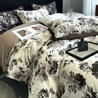 egyptian cotton duvet cover luxury floral bedding set soft breathable sheets detail