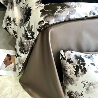 egyptian cotton duvet cover luxury floral bedding set soft breathable sheets lifestyle view