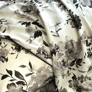 egyptian cotton duvet cover luxury floral bedding set soft breathable sheets angle view