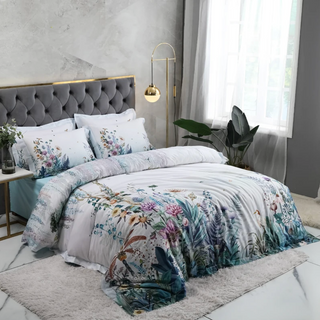 egyptian cotton duvet luxury 600tc cotton bedding set soft breathable fabric close-up