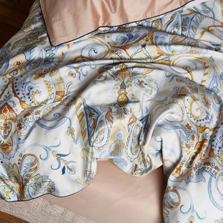 egyptian cotton duvet luxury floral bedding set cool-tech fabric 600tc side view