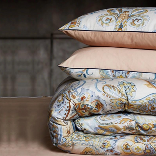 egyptian cotton duvet luxury floral bedding set cool-tech fabric 600tc close-up