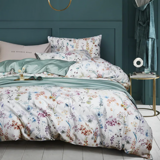 egyptian cotton duvet luxury floral bedding set 600 thread count sheets close-up