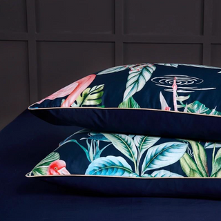 egyptian cotton duvet cover floral bedding set soft breathable sheets close-up