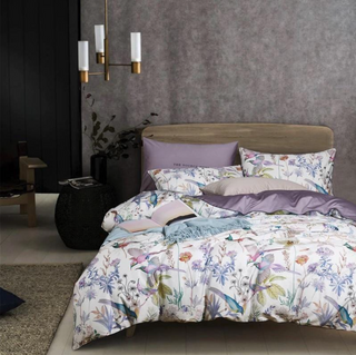 egyptian cotton duvet cover luxury floral bedding set 600 thread count soft sheets front view