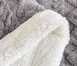 soft throw blanket double layer dark grey cozy polyester tela nativa set view