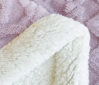 soft throw blanket double layer cozy hand knitted purple polyester detail