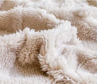double layer throw blanket soft cozy hand knitted polyester cream brown set view