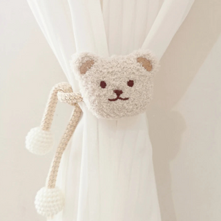 teddy tieback curtain holders cotton tiebacks flower design front view