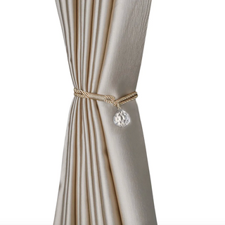 crystal curtain tieback gold polyester holdback fiamma neri close-up