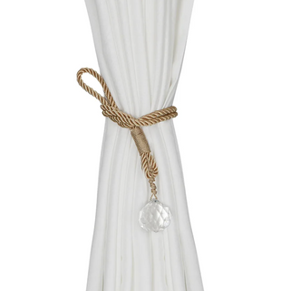 crystal curtain tieback gold polyester holdback fiamma neri detail