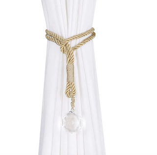 crystal curtain tieback gold polyester holdback fiamma neri set view