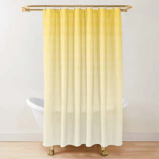 eco-friendly yellow ombré polyester bathroom waterproof shower curtain set view