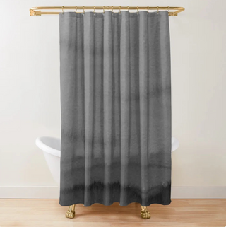 eco-friendly MIMOSA ombré charcoal polyester waterproof shower curtain set view