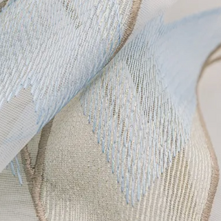 sky blue milos luxury patterned sheer curtain geometric design product view