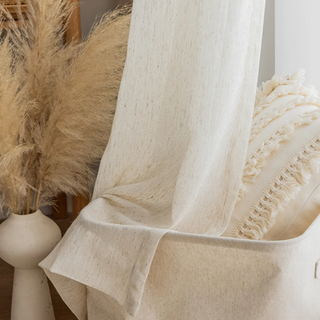 linen sheer curtain luxury linen airy drapery pull pleated tape product view