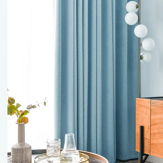 luxury blackout curtain london blue rod pocket panel noise reducing thermal insulated set view