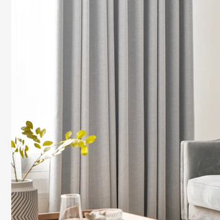 luxury blackout curtain grey polyester knitted room darkening drapes detail