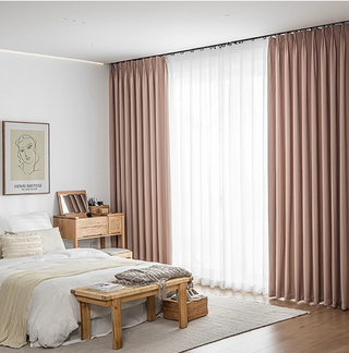 luxury blackout curtain london peach blossom polyester knitted panel drapes set view