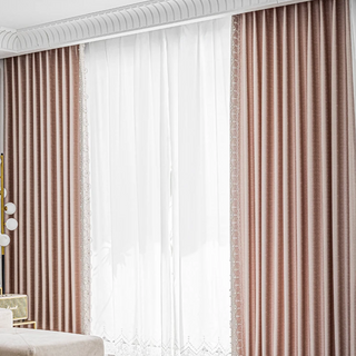 blackout curtain scandinavian minimalist pink drapes polyester woven panel close-up