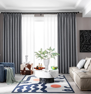 insulated blackout curtain scandinavian thermal luxury fog ash drapes close-up