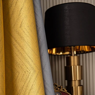insulated blackout curtain scandinavian luxury thermal window drapes amber yellow fog detail