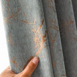 blackout curtain scandinavian grey blue privacy window covering panels front view