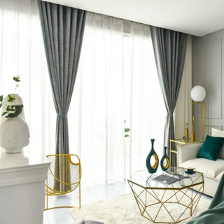 blackout curtain scandinavian grey blue privacy window covering panels lifestyle view