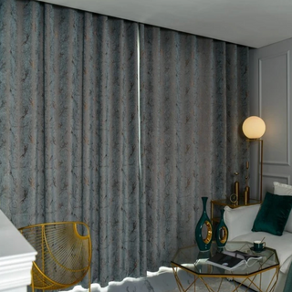 blackout curtain scandinavian grey blue privacy window covering panels top view