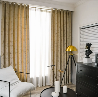 blackout curtain scandinavian coffee drapes hooks minimalist design set view
