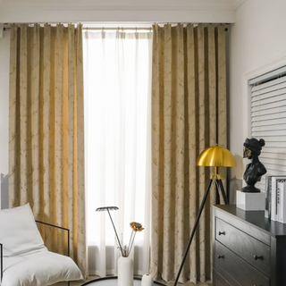 blackout curtain scandinavian coffee drapes hooks minimalist design side view