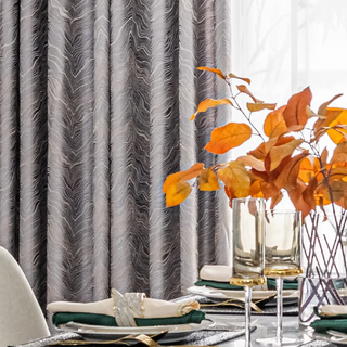 blackout curtain malmö contour detail grey modern privacy enhancing drapes set view