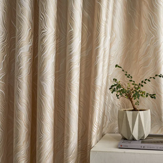 blackout curtain beige modern room darkening solid dense pattern detail