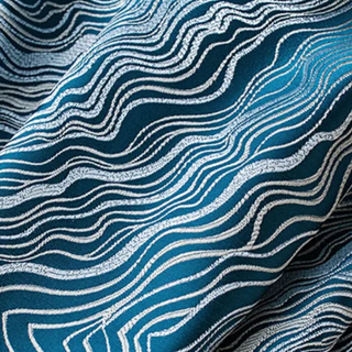 blackout curtain blue malmö contour knitted polyester panel privacy angle view