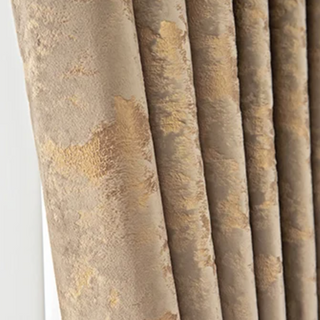velvet blackout curtain luxury coffee gold drapes room darkening privacy side view