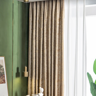 velvet blackout curtain luxury coffee gold drapes room darkening privacy angle view
