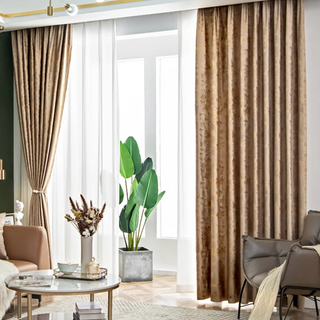 velvet blackout curtain luxury coffee gold drapes room darkening privacy lifestyle view