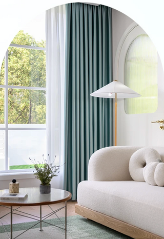 soundproof blackout curtain luxury polyester ceiling to floor noise reduction close-up