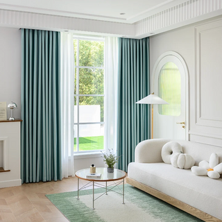 soundproof blackout curtain luxury polyester ceiling to floor noise reduction side view