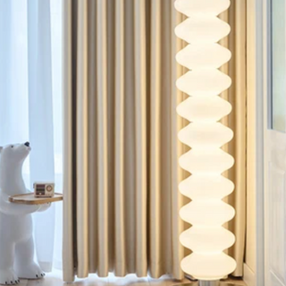 soundproof blackout curtain beige polyester curtains grommets noise reducing detail