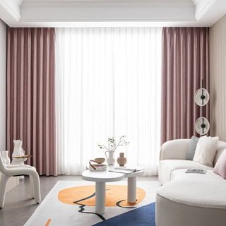 insulated blackout curtain scandinavian coral powder drapes grommet top close-up