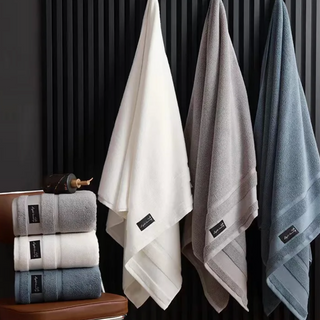 cotton bath towel scandinavian luxury quick drying grey sea premium linen angle view