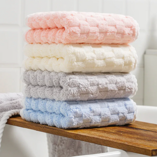 coral velvet bath towel set luxury quick drying plush pink fiamma neri angle view