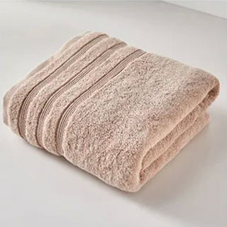 egyptian cotton bath towel set luxury soft absorbent light walnut side view