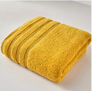 egyptian cotton bath towel set soft absorbent yellow sensation close-up