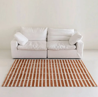 french tile woven polyester carpet eco friendly custom size angle view
