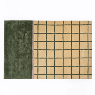 french tile patterned area rug classic tile pattern non slip carpet close-up