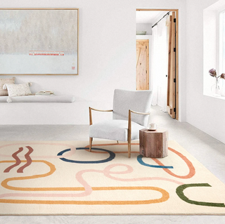 modern minimalistic rug luxury european abstract area rug non slip polyester carpet close-up