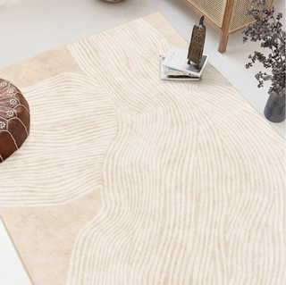 modern minimalistic rug european luxury woven rectangle non slip carpet side view
