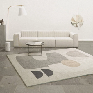 modern minimalistic rug woven rectangle rug non slip quick drying carpet close-up